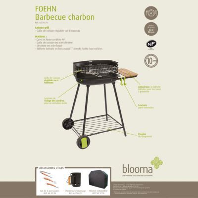 Barbecue charbon de bois Blooma Foehn