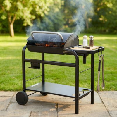 Barbecue charbon de bois Jaffa Somagic acier noir