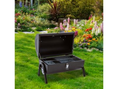 Barbecue charbon de bois portable "Captain"  42 x 27 x 43 cm  Noir