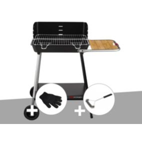 Barbecue charbon Florence Somagic + Gant de protection + Brosse En T