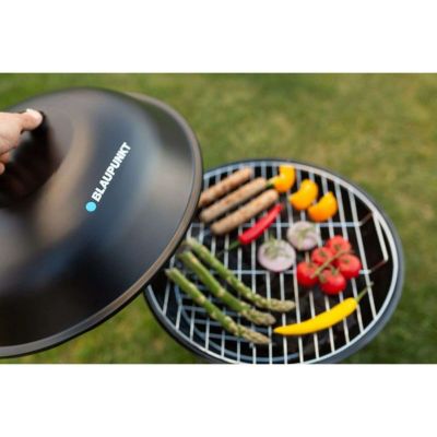 Barbecue charbon horizontal blaupunkt acier noir 49.5 x 44 x 72 cm