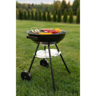 Barbecue charbon horizontal blaupunkt acier noir 49.5 x 44 x 72 cm