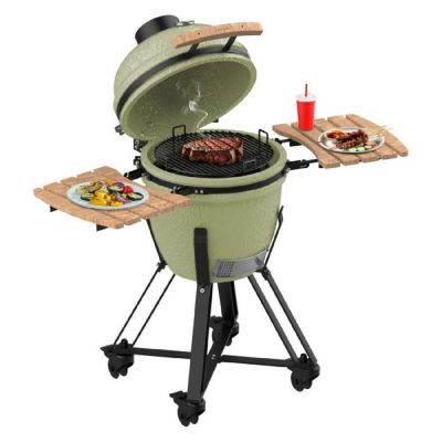 Barbecue charbon horizontal cecotec ceramique 60 x 60 cm pierre a pizza