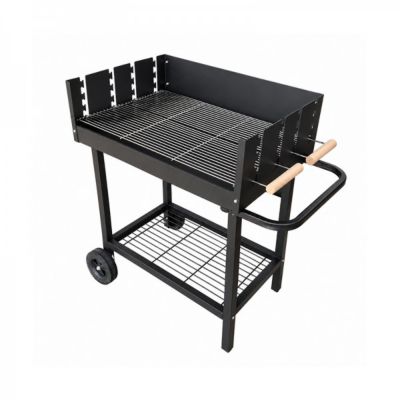 Barbecue à charbon Serena grille réglable 73 x 46 cm pour 12 personnes avec roues