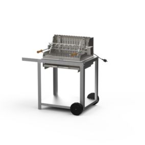 Barbecue charbon sur chariot Mendy inox 54 x 32 cm Le Marquier