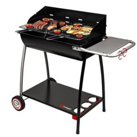 Barbecue en forme de demi-tonneau (104.5x52.5x94 cm - Noir)