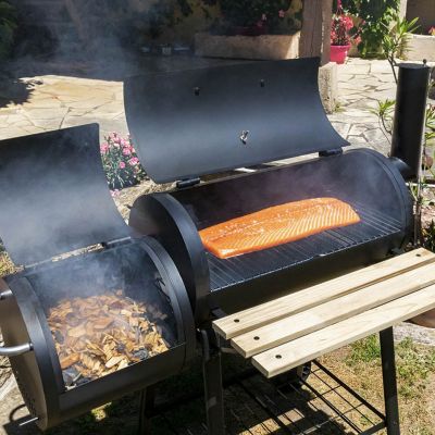 Barbecue fumoir SOMAGIC - Charbon de bois - 2 grilles de cuisson - Thermomètre