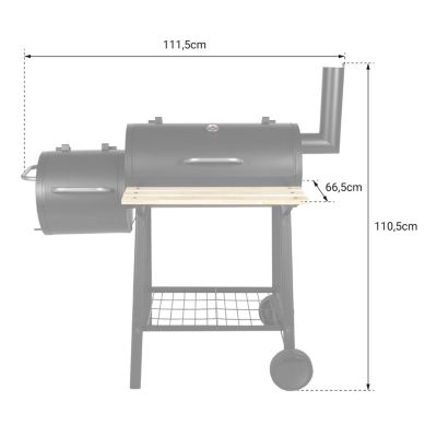 Barbecue fumoir SOMAGIC - Charbon de bois - 2 grilles de cuisson - Thermomètre