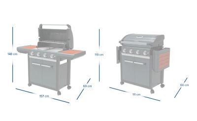 Barbecue gaz 16 couverts Premium 4 brûleurs 12,8 kW Woody Campingaz