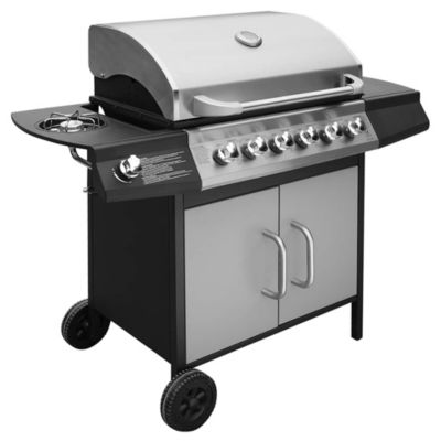 Barbecue à gaz 6 + 1 zone de cuisson Noir et argenté vidaXL