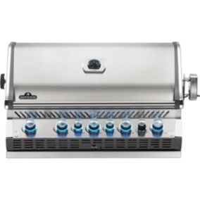 Barbecue gaz encastrable Prestige Pro 665 inox 4 brûleurs + Sizzle Zone + brûleur arrière + Fumage - Napoleon