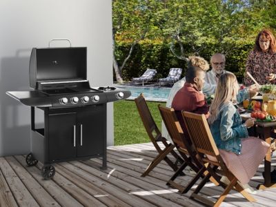 Barbecue gaz "Feria 5"  5 brûleurs dont 1 latéral  14,5 kw  Noir