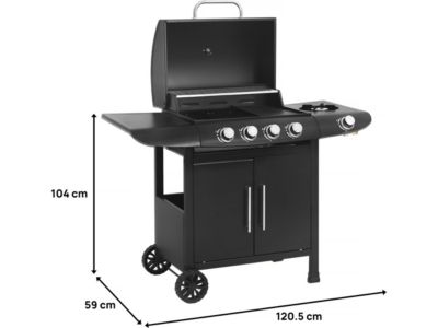 Barbecue gaz "Feria 5"  5 brûleurs dont 1 latéral  14,5 kw  Noir