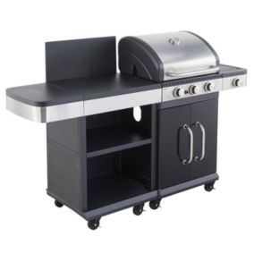 Barbecue gaz horizontal cook'in garden fonte noir 122 x 57 x 112