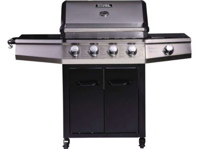 Barbecue gaz horizontal habitat et jardin acier noir 63 x 40 x 87 + ustensiles
