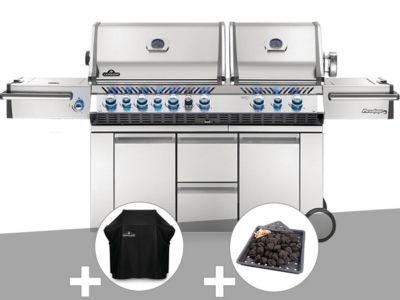 Barbecue à gaz Prestige Pro 825 + Housse de protection + Plateau charbon - Napoleon