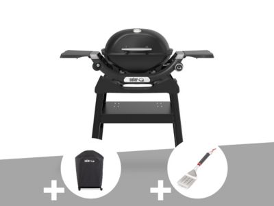 Barbecue à gaz Q 1200N noir avec pied + Housse + Spatule - Weber