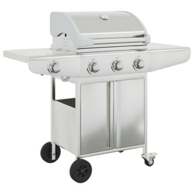 Barbecue gril à gaz avec 4 brûleurs argenté acier inoxydable vidaXL
