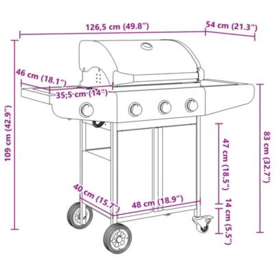 Barbecue gril à gaz avec 4 brûleurs argenté acier inoxydable vidaXL