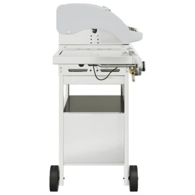Barbecue gril à gaz avec 4 brûleurs argenté acier inoxydable vidaXL