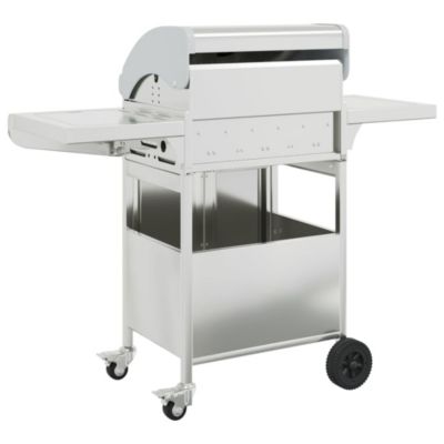 Barbecue gril à gaz avec 4 brûleurs argenté acier inoxydable vidaXL