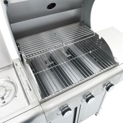 Barbecue gril à gaz avec 4 brûleurs argenté acier inoxydable vidaXL