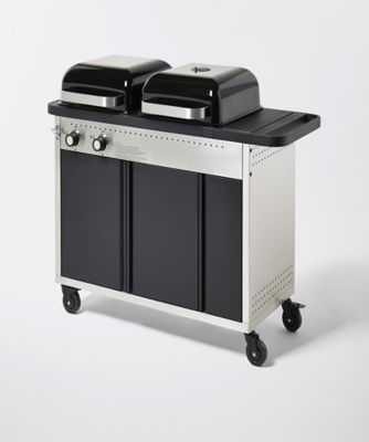Barbecue Hybride gaz et charbon de bois Rockwell Castorama