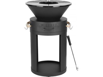 Barbecue plancha brasero a charbon et bois "Cesar"  49 x 49 x 92 cm  Noir