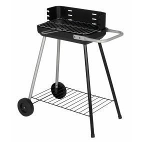 GARDENSTAR Barbecue charbon de bois demi tonneau en acier 102x81x62 cm pas  cher 