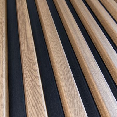 Bardage Le Profileur Français claire voie 40x40 acier effet chêne naturel L.230 x l.71 cm