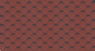 Bardeaux bitumineux Hexagonal Rock, couleur rouge - bitume toiture 3 m2 - Timbela H-RED