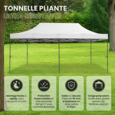 Barnum Pliant 3x6m imperméable 320g/m2 Blanc