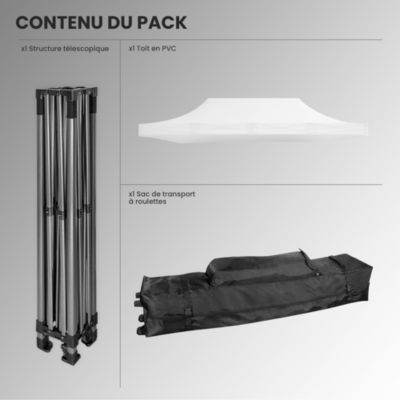 Barnum Pliant 3x6m imperméable 320g/m2 Blanc