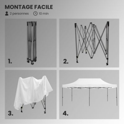 Barnum Pliant 3x6m imperméable 320g/m2 Blanc