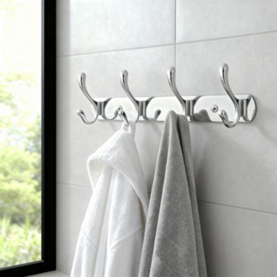 Barre 4 crochets Ormara chromé GoodHome