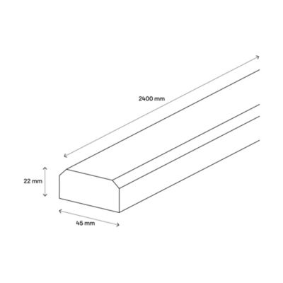 Barre à battement Fortia en bois L.240 x l.4,5 x Ép.2,2 cm