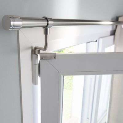 Barre à rideaux métal Colours Chris chromé mat Ø20 mm x L.150 cm ...