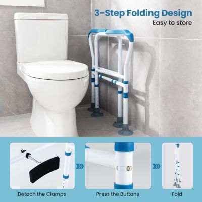 Barre appui pour toilettes pour personnes âgées avec hauteur largeur sangle réglables pour personnes âgées handicapées