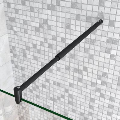 Barre cylindrique stabilisatrice 70-120 cm alu noir - Verre 6-10 mm