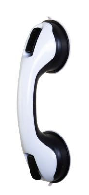 Barre d'appui à ventouse, adaptée aux PMR, blanc et noir, Godonnier