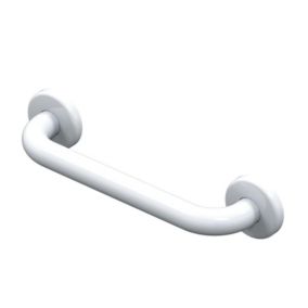 Barre d'appui droite en acier inoxydable - Longueur 450 mm - INOX recouvert d'époxy BLANC