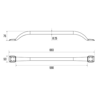 Barre d'appui PELLET Mana 70 cm Taupe