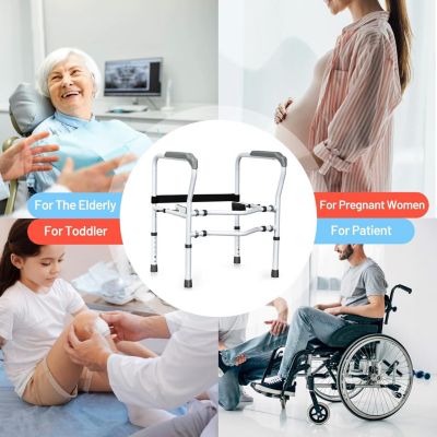 Barre d'appui pour toilettes, Barre de sécurité, Poignées avec pince de fixation, Accoudoir antidérapant,gris