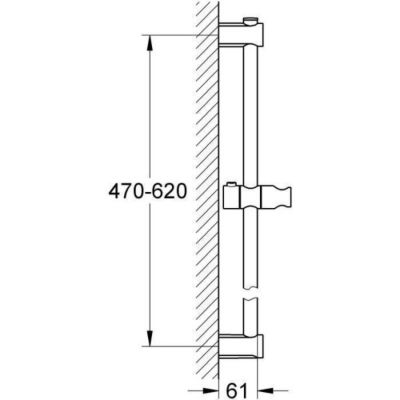 Barre de douche 600 mm - GROHE - Vitalio Universal - Chromé - ABS - Blanc