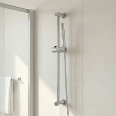 Barre de douche standard réglable fixation murale coloris chrome L.64,5 cm
