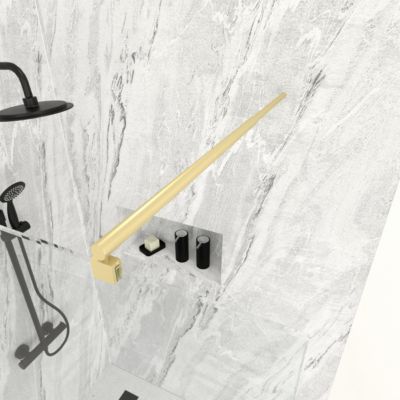 Barre de fixation murale OR DORE BROSSE réglable de 70 à 100cm pour paroi de douche FREEDOM 2 GOLD