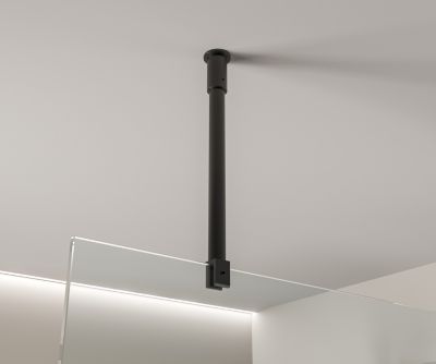 Barre de fixation plafond pour paroi douche à l'italienne épaisseur 8 à 10 mm- Noir mat