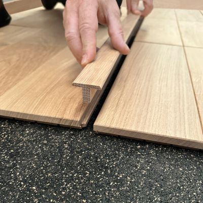 Barre de jonction Chêne l. 35mm Long. 1m Parquet Ep. 14mm Brut