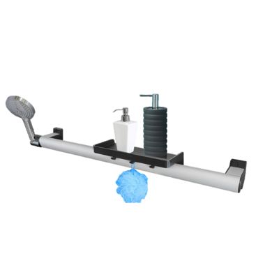 Barre de maintien PMR PELLET pour la douche avec tablette porte-savon et support douchette