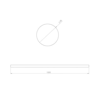 Barre de penderie Ø 2,8 cm x L. 100 cm Cime bois noir